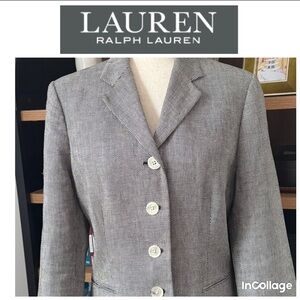 Ralph Lauren Vintage Linen Herringbone Tailored Blazer